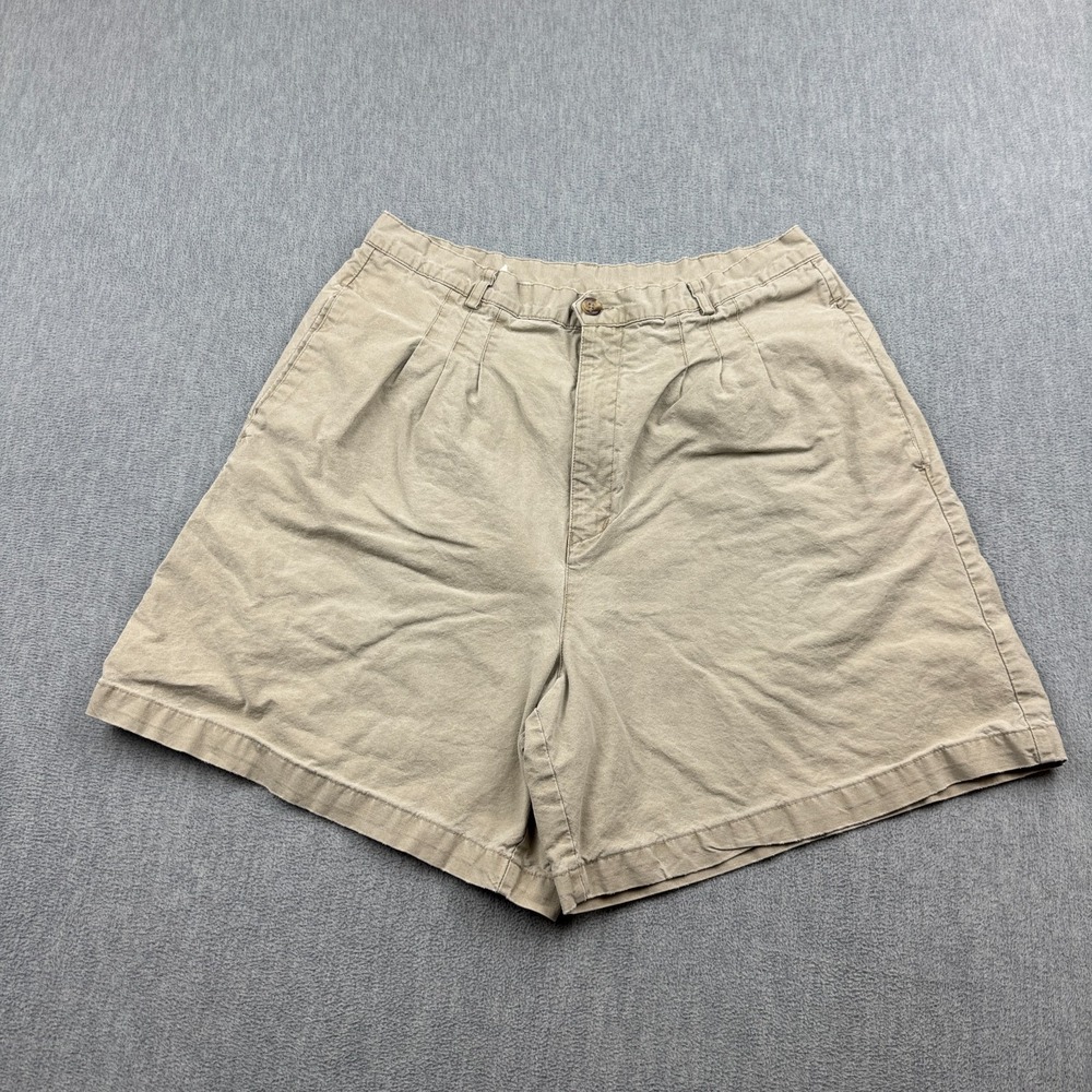 Vintage Patagonia Shorts Womens 12 Khaki Beige Pleated Cotton Twill 5" Outdoor